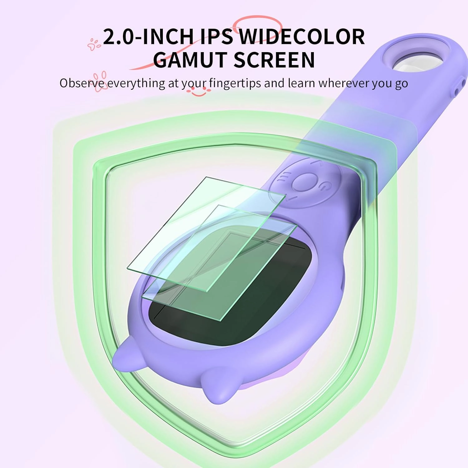 Microscope for Kids - Mini Pocket Handheld Microscope for Toddlers-STEM Educational Science Kit Toys for Christmas Birthday Gifts Toys for 3 4 5 6 7 8 9 10 Year Old Girls（Purple）