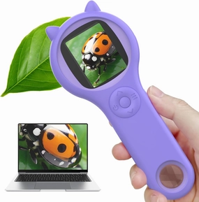 Microscope for Kids - Mini Pocket Handheld Microscope for Toddlers-STEM Educational Science Kit Toys for Christmas Birthday Gifts Toys for 3 4 5 6 7 8 9 10 Year Old Girls（Purple）