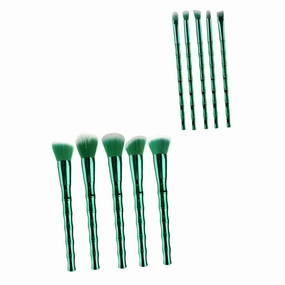 Mikinona 10Pcs Makeup Brush Kit Professional Eye Shadow Foundation Brushes Dense Bristles for Blending Contouring Highlighting for Daily Use Makeup Enthusiasts