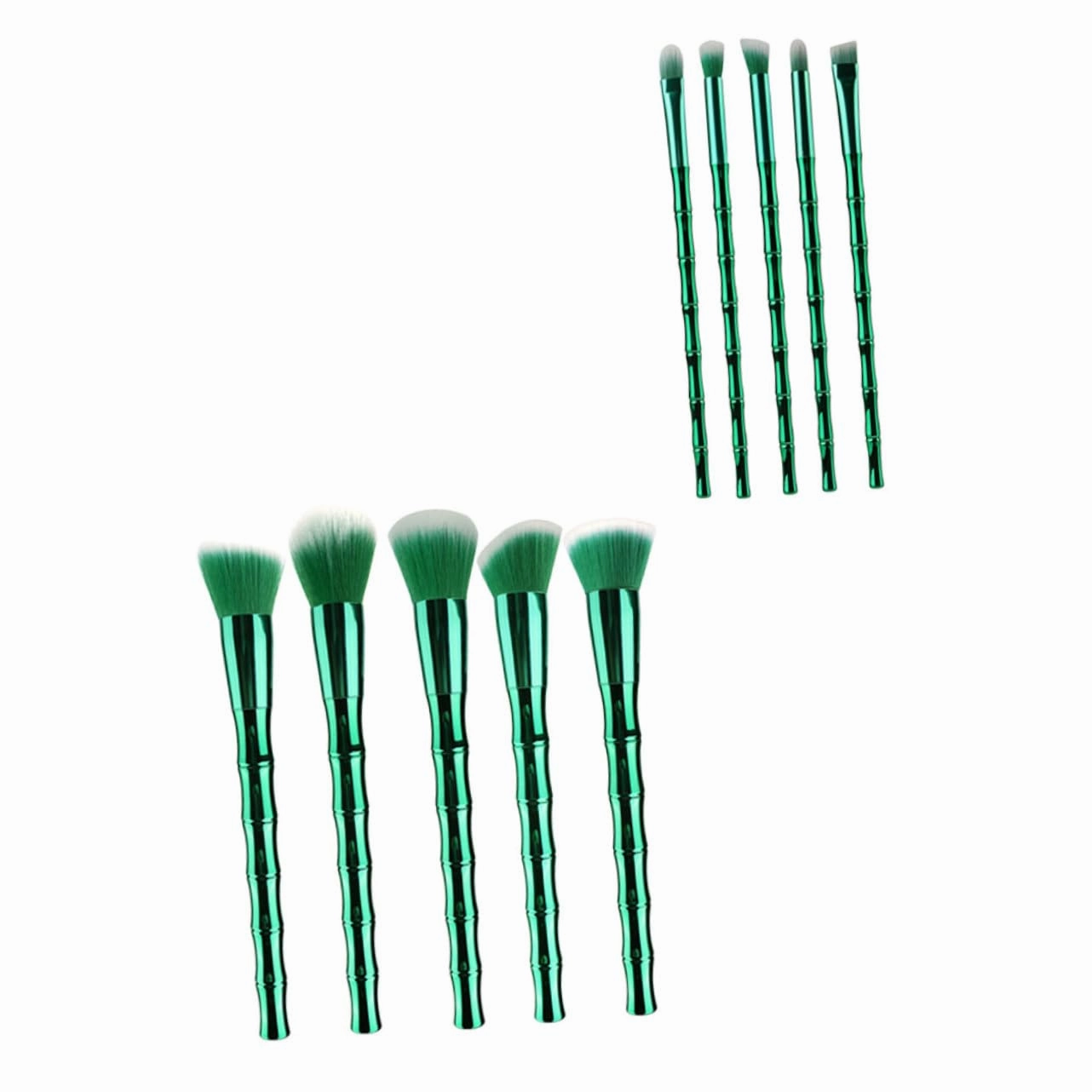 Mikinona 10Pcs Makeup Brush Kit Professional Eye Shadow Foundation Brushes Dense Bristles for Blending Contouring Highlighting for Daily Use Makeup Enthusiasts