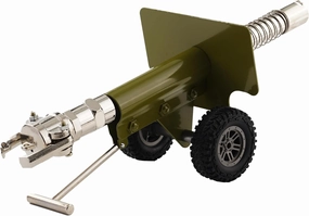 Mini Firecracker Launching Cannon Model, Stainless Steel Artillery Cannon Model with Mechanism Great for Outdoor Games, Military Model Collection Ornaments, Green