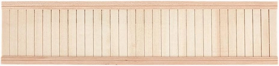 Miniature Dollhouse Accessories, Dollhouse Wall Panel Wainscot Interior Paneling Trims Wood Wainscoting for Miniature Houses Small Buildings 17.5x4.7inch