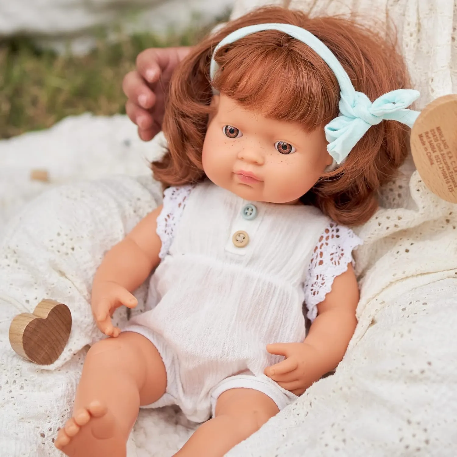 Miniland Doll 15'' Caucasian Girl Redhead (Polybag) - Made in Spain, Anatomically Correct, Quality