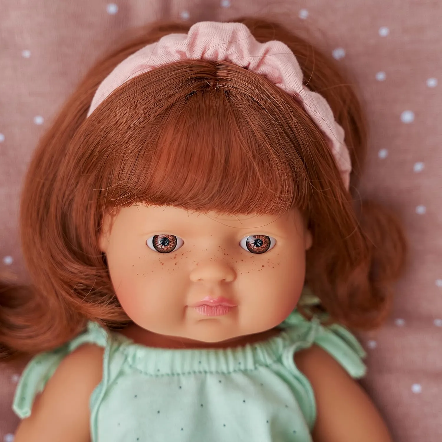 Miniland Doll 15'' Caucasian Girl Redhead (Polybag) - Made in Spain, Anatomically Correct, Quality