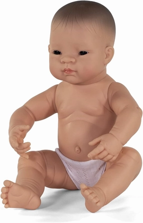 Miniland Doll 15 3/4'' Newborn Asian Girl - Made in Spain, Anatomically Correct, Quality