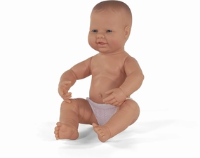 Miniland Doll 15 3/4'' Newborn Caucasian Girl - Made in Spain, Anatomically Correct, Quality