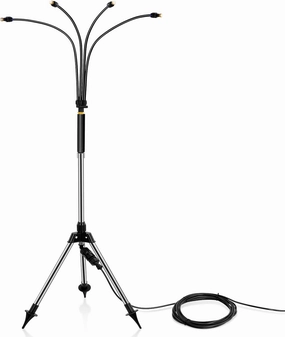 Mister System,Stand Misting Cooling System 4.1FT,Upgrade Portable Four Spary Nozzles,Flexible Mister for Patio Pool BBQ Cooling Kids Water Playing