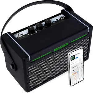 MOOER SD10i 10W Practice Guitar Amplifier Combo with Smart Effects App, Stero Sound Portable with LED Light, 49 Effects Types, 52 Amp Models, Loop, Drum Machine, Tunner for Guitar and Bass(Black)