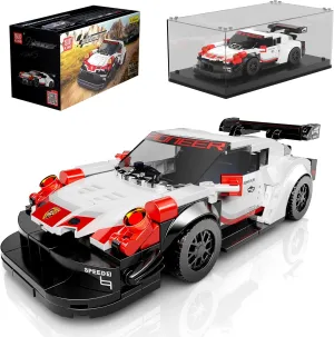 Mould King Speed Champion Car Building Toys with Acrylic Display Case Model Race Car Toy Building Blocks Kit 27010 Collectible Racing Vehicle Set for Kids Age 8  Teens Adults