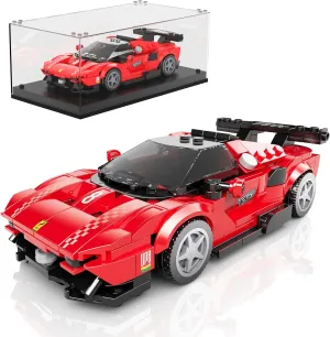 Mould King Speed Champion P80C Racing Car Building Kit with Acrylic Display Case, 27069 Collectible Model Car Kits, Building Blocks Kit Racing Toy Cars for Adult Kids 8 (449 PCS)