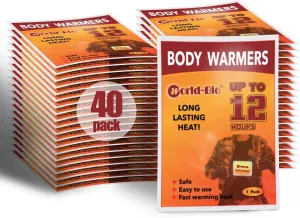 MR.ICE 7/14/20/40 Packs Body Warmers Large Pads for Women Men Kids, with Adhesive Backing Gives 12 Hours Warm (5.1" x 3.7"), Big Heat Sticker for Camping Hiking