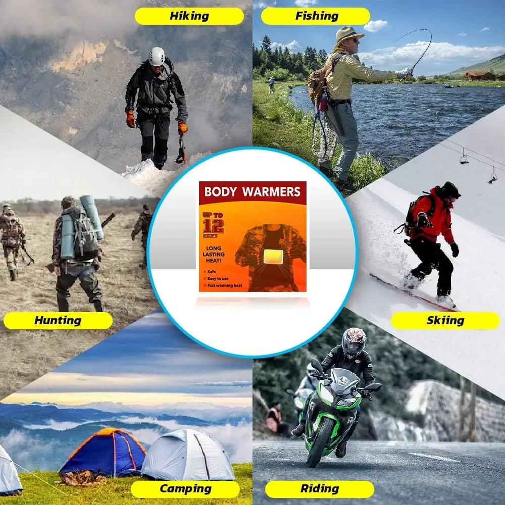 MR.ICE 7/14/20/40 Packs Body Warmers Large Pads for Women Men Kids, with Adhesive Backing Gives 12 Hours Warm (5.1" x 3.7"), Big Heat Sticker for Camping Hiking