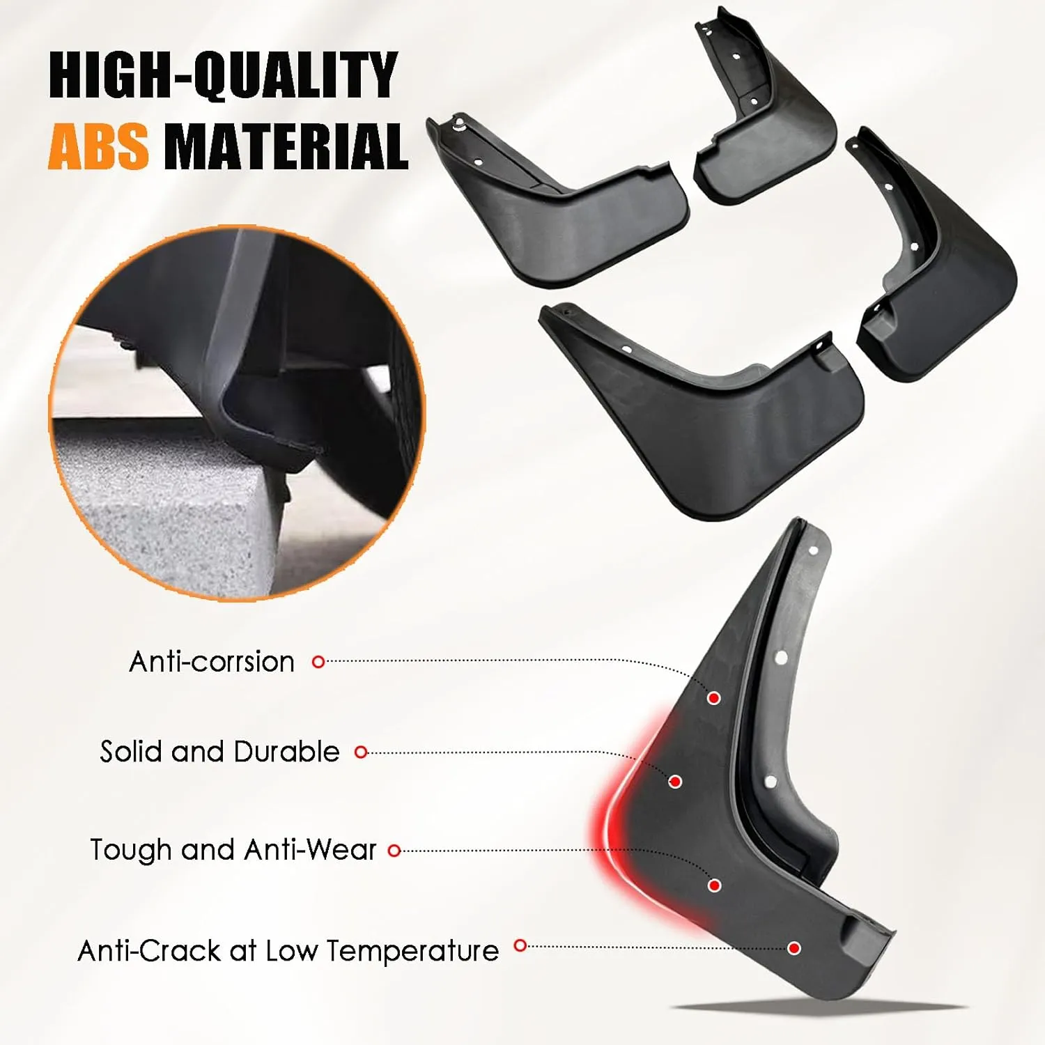 Mud Flaps Compatible with Hyundai Kona 2024 2025 - No Drilling Required Splash Guards Front & Rear Fender Flaps for Kona/Kona EV 2024 2025 Exterior Accessories (Not Fit for N Line Model)