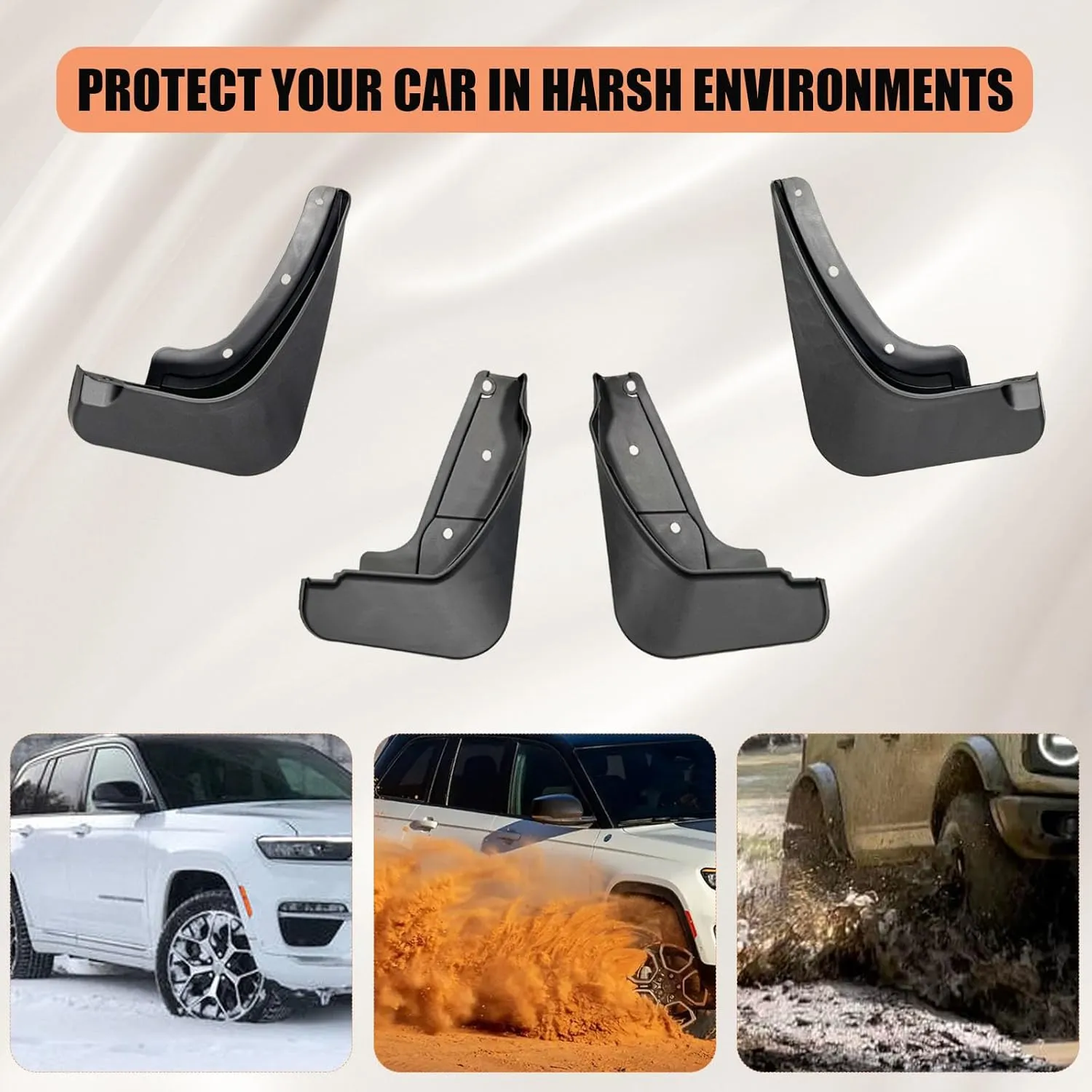 Mud Flaps Compatible with Hyundai Kona 2024 2025 - No Drilling Required Splash Guards Front & Rear Fender Flaps for Kona/Kona EV 2024 2025 Exterior Accessories (Not Fit for N Line Model)