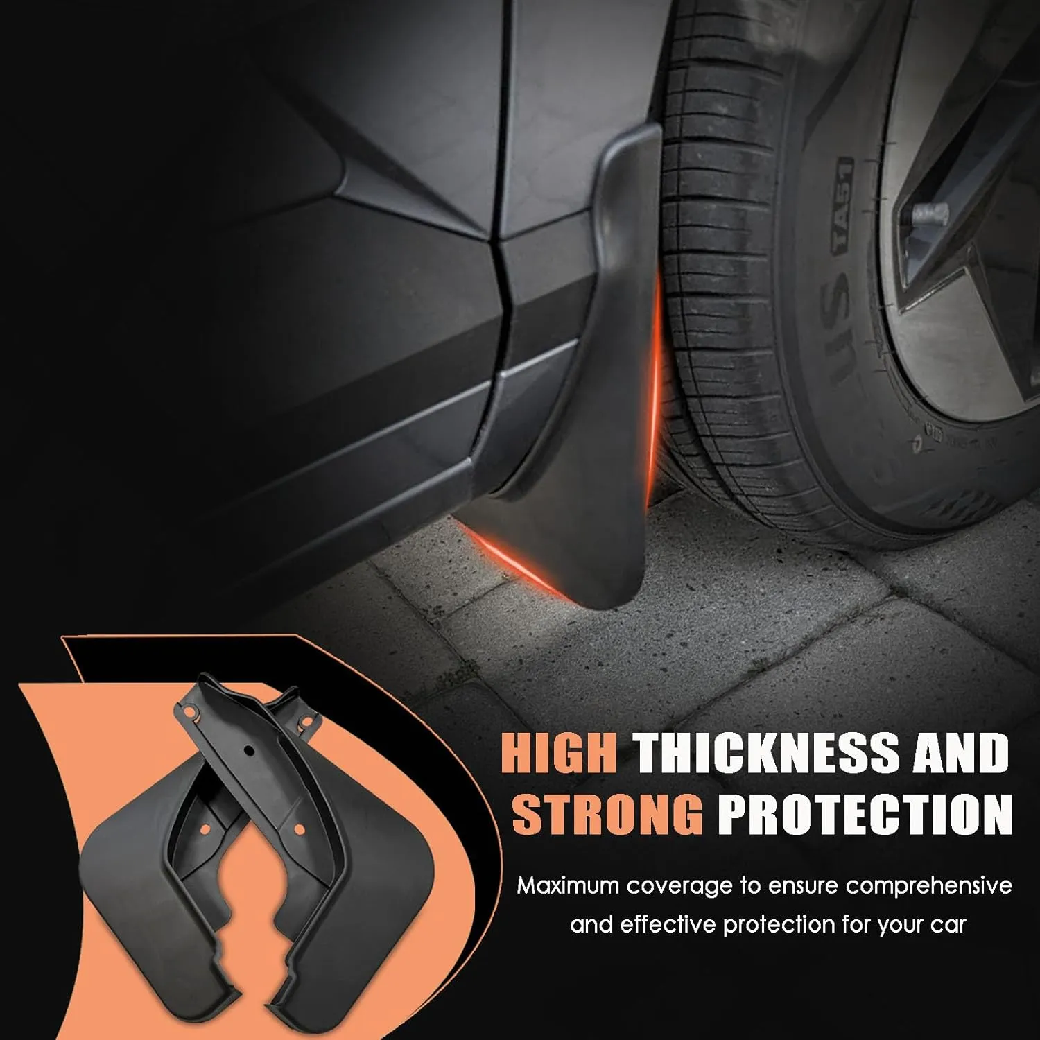 Mud Flaps Compatible with Hyundai Kona 2024 2025 - No Drilling Required Splash Guards Front & Rear Fender Flaps for Kona/Kona EV 2024 2025 Exterior Accessories (Not Fit for N Line Model)