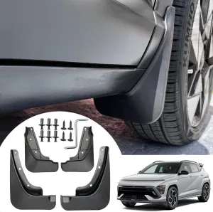 Mud Flaps Compatible with Hyundai Kona 2024 2025 - No Drilling Required Splash Guards Front & Rear Fender Flaps for Kona/Kona EV 2024 2025 Exterior Accessories (Not Fit for N Line Model)