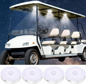 Mudder 4 Pcs Universal Golf Cart Dome Light LED Golf Cart Roof Lights USB Rechargeable Battery Powered Bright Fits Club Car, Onward, Precedent, Ezgo, Garia Carts, Frosted Surface