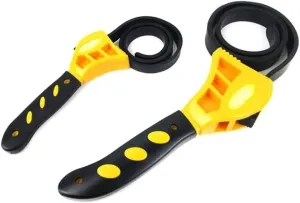 Multifunctional Rubber Belt Wrench with Adjustable Rubber Strap Bottle Opener Auto Oil Filter Car Spanner Set Hand Tool