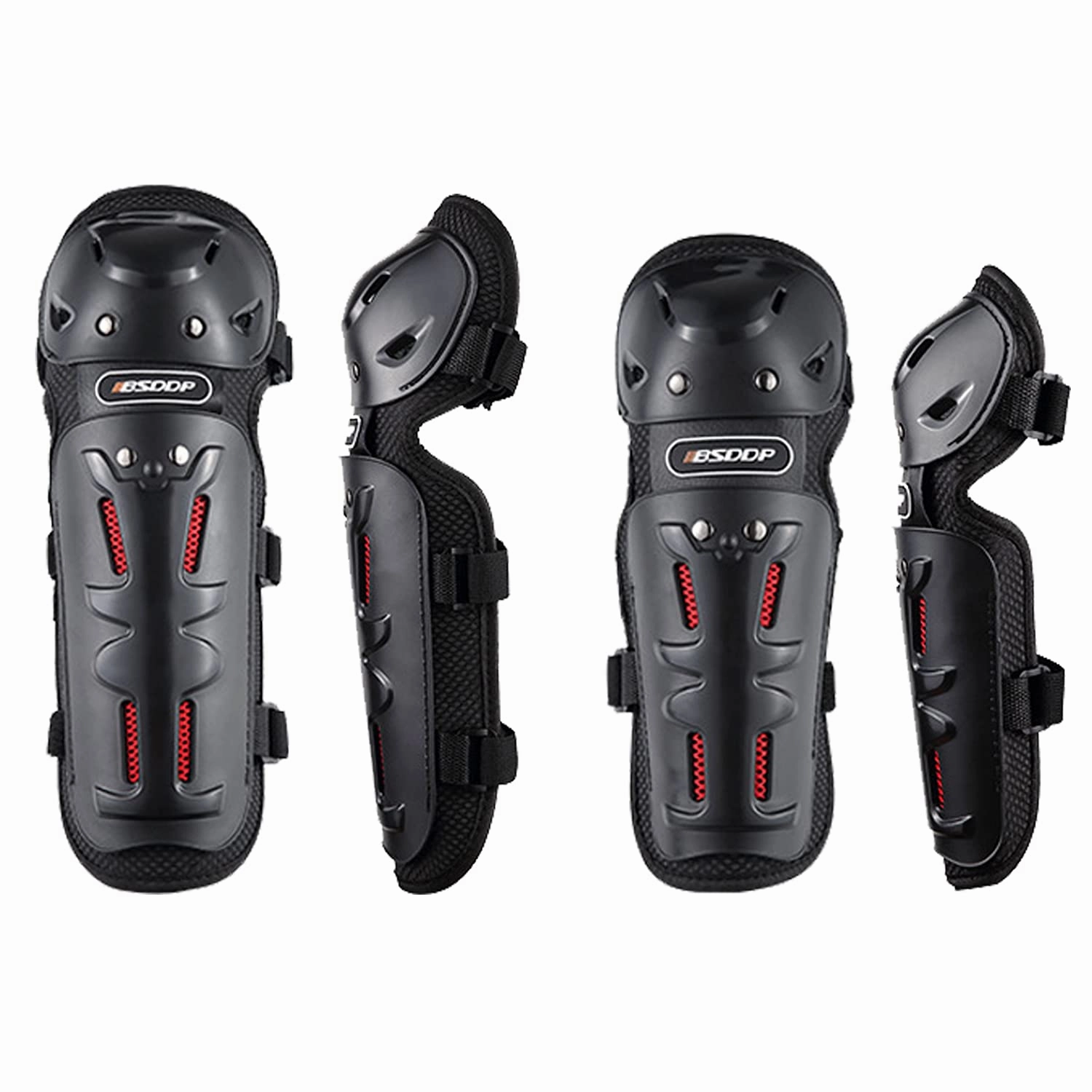 MUYDZ 4Pcs Knee and Elbow Pads with Adjustable Protection Gear for Men and Women Motorcycles Skate Motocross Extreme Sports