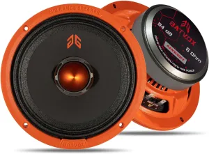 MX65E1 Loudspeaker 6.5 Inch Midrange 400 Watts 6 Ohms Orange Bullet, Premium Quality Audio Door Speakers for Car or Truck Stereo Sound System, Orange (2 Speakers)