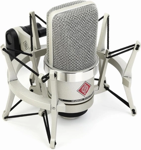 Neumann TLM 102 Studio Set - Cardioid Condenser Microphone Ideal for Home/Professional Studio Instrument Vocal Podcast Twitch recording - Nickel