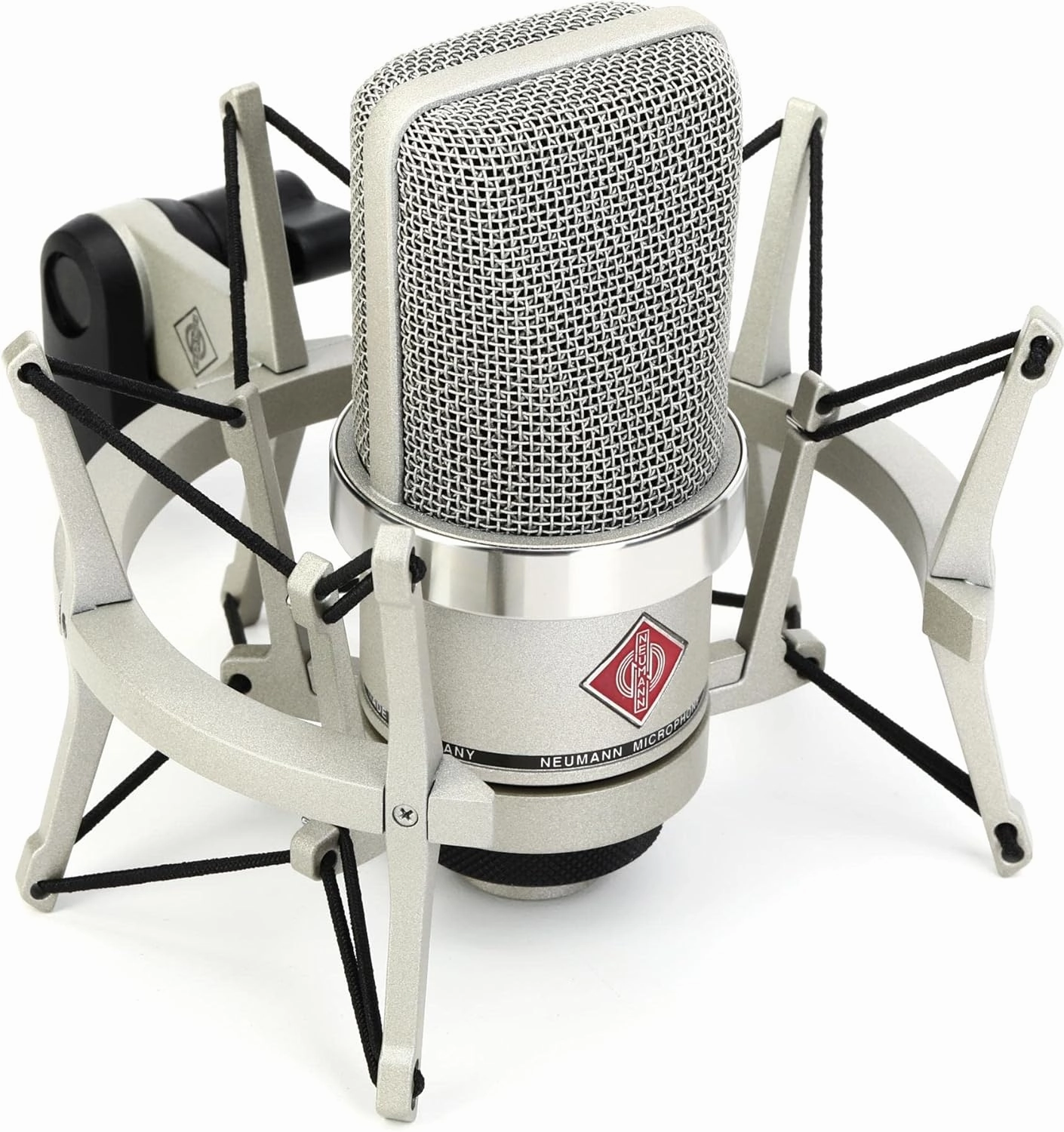 Neumann TLM 102 Studio Set - Cardioid Condenser Microphone Ideal for Home/Professional Studio Instrument Vocal Podcast Twitch recording - Nickel