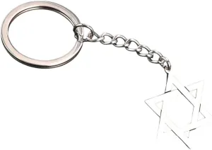 New 2026 Arrive Unisex David Star Keychain Stainless Steel Fashion Simple Pendant Diy Handmade Handbag Car Jewelry Findings Party Gift Trendy Accessories Creative For Women And Men
