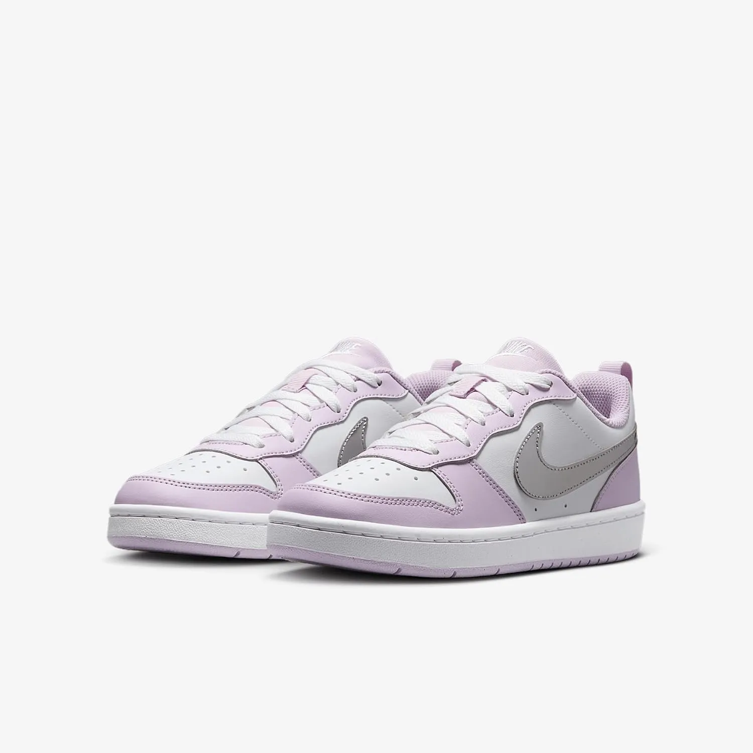 Nike Court Borough Low Recraft SE Big Kids' Shoes (IH0407-530, Doll/White/Metallic Silver)