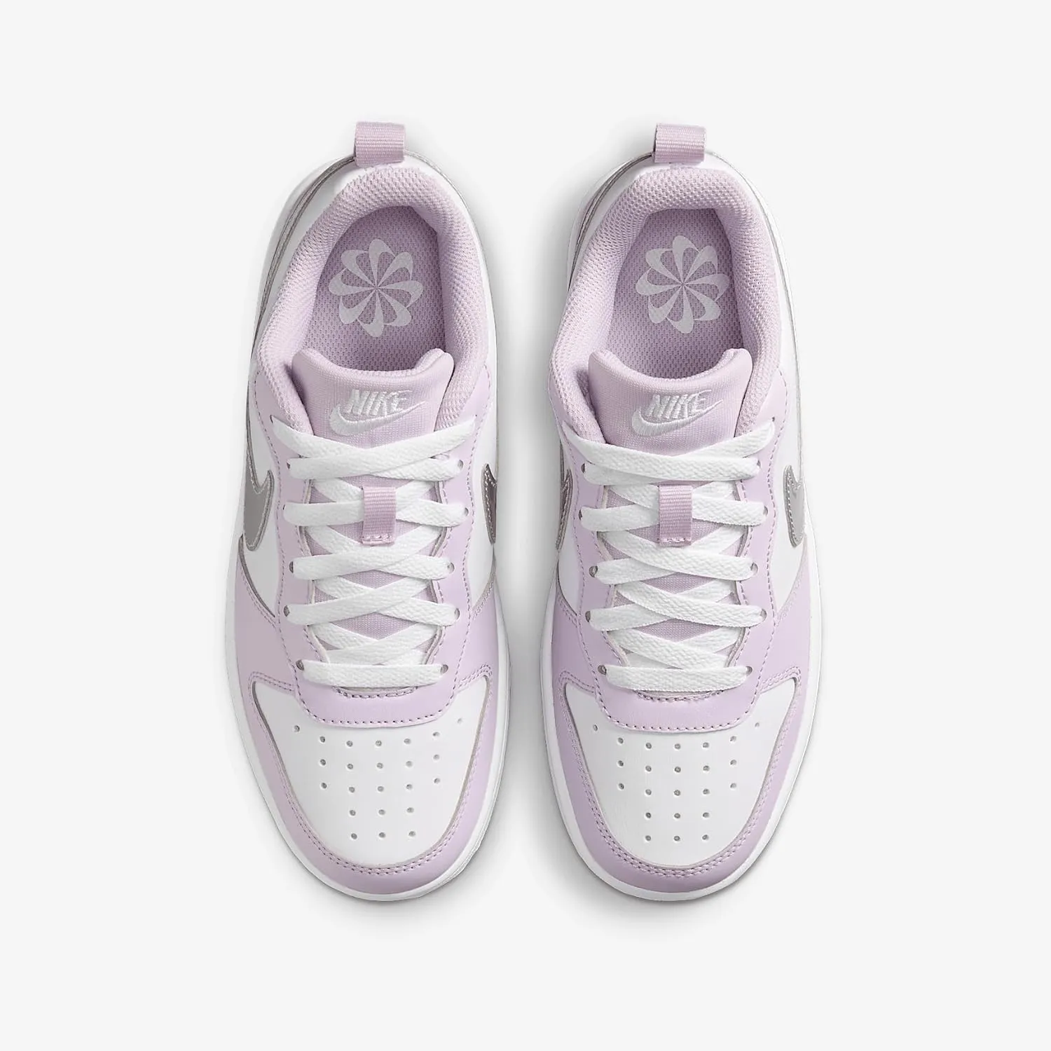 Nike Court Borough Low Recraft SE Big Kids' Shoes (IH0407-530, Doll/White/Metallic Silver)