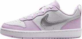 Nike Court Borough Low Recraft SE Big Kids' Shoes (IH0407-530, Doll/White/Metallic Silver)