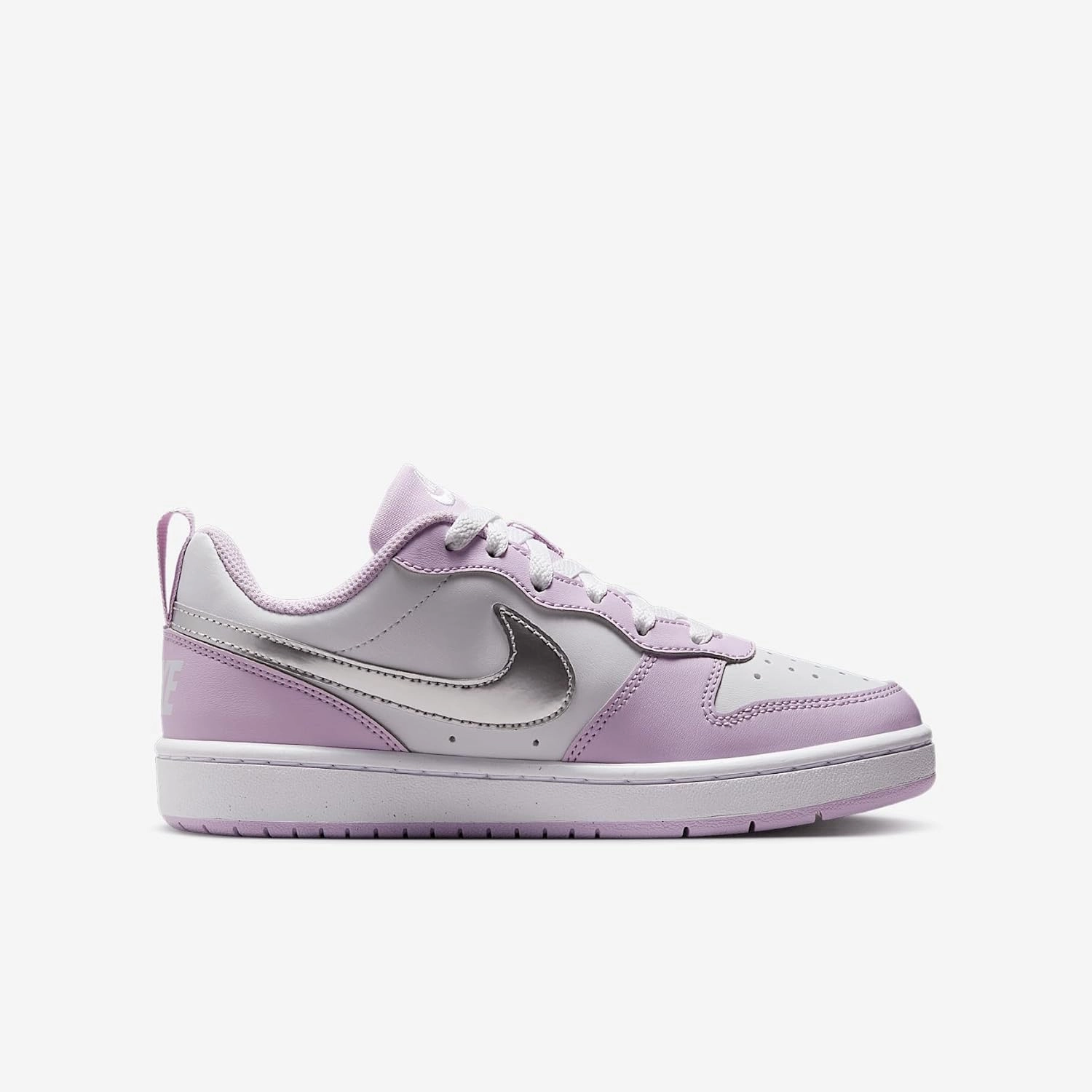 Nike Court Borough Low Recraft SE Big Kids' Shoes (IH0407-530, Doll/White/Metallic Silver)