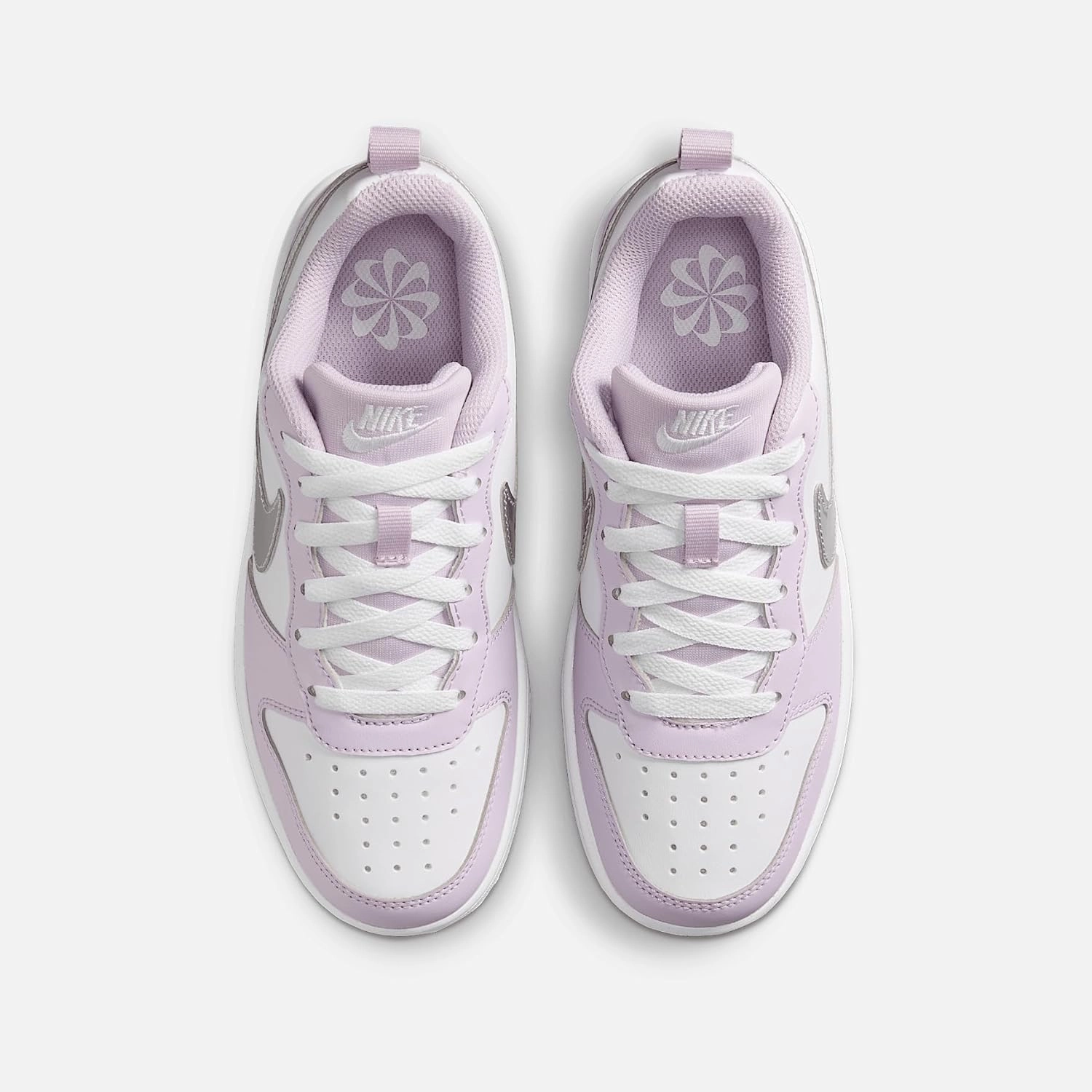 Nike Court Borough Low Recraft SE Big Kids' Shoes (IH0407-530, Doll/White/Metallic Silver)