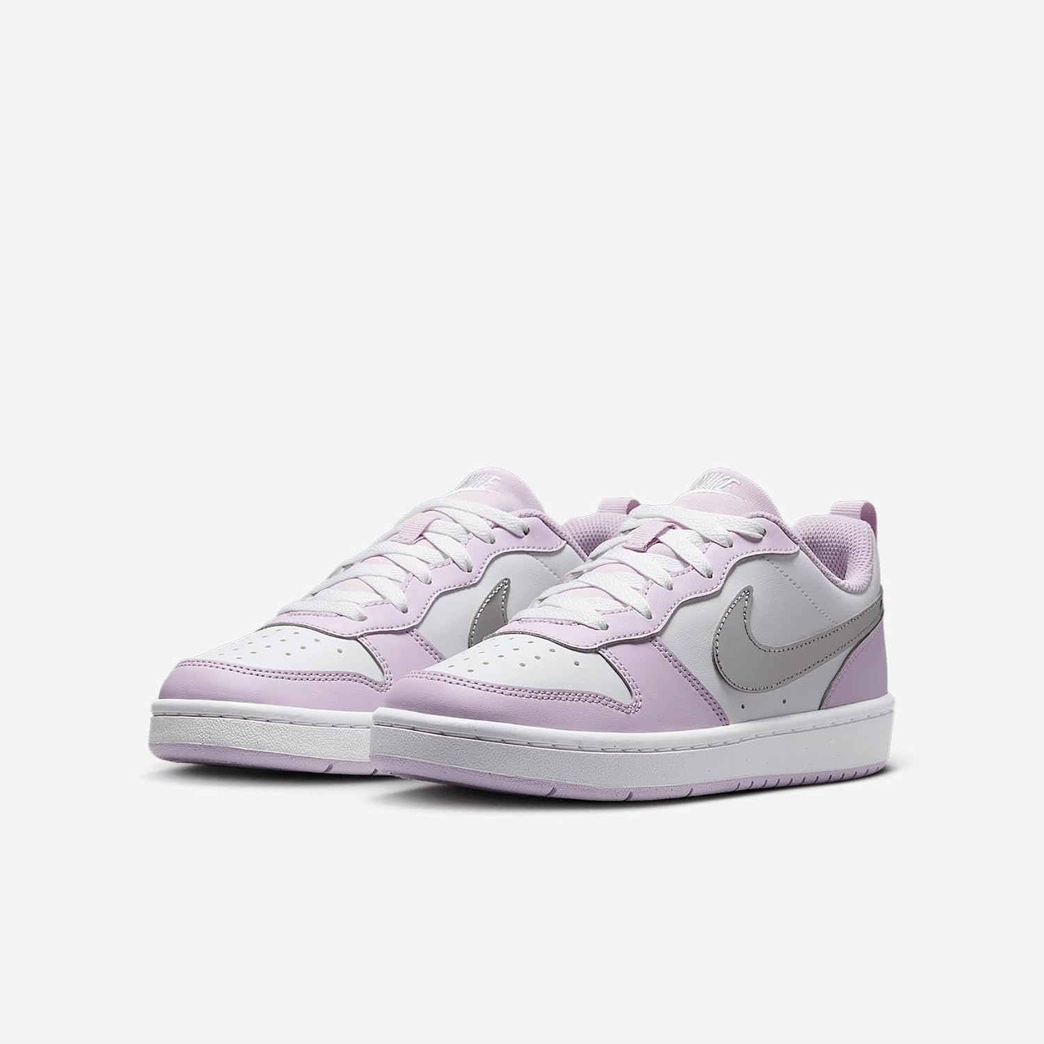 Nike Court Borough Low Recraft SE Big Kids' Shoes (IH0407-530, Doll/White/Metallic Silver)