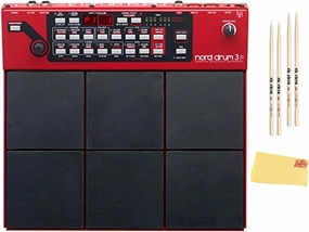 Nord Drum 3P Electronic Drum Machine with Two Pairs of Drumsticks and Austin Bazaar Polishing Cloth