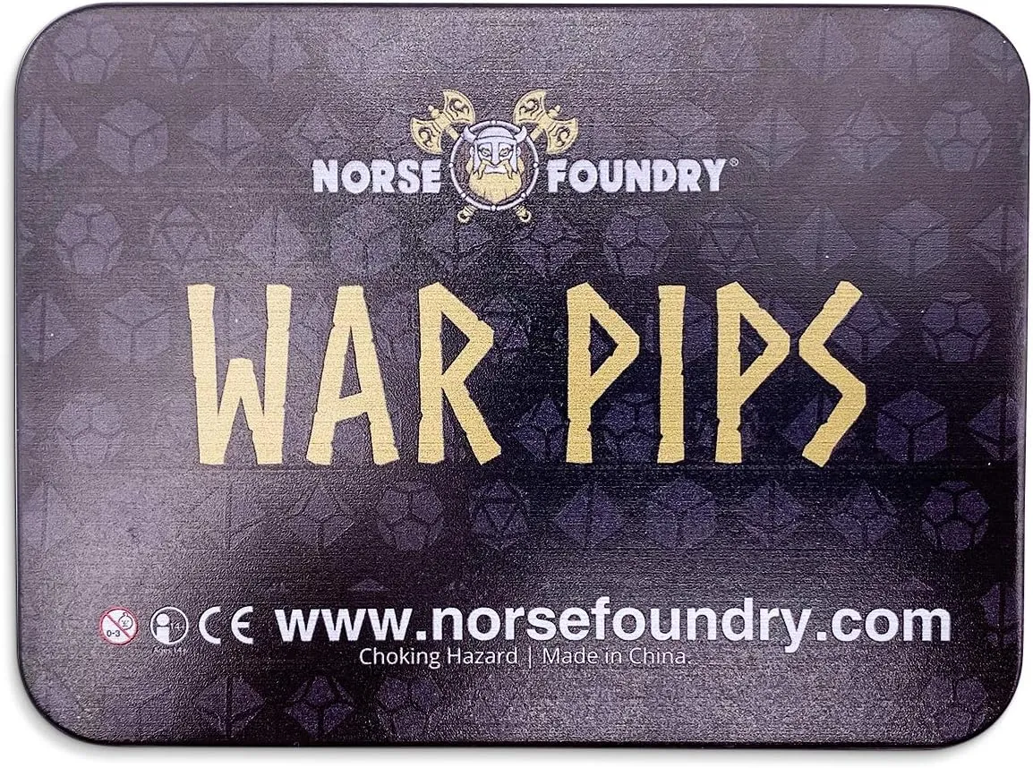 Norse Foundry Warpips Aged Mithiral Metal D6 Dice Set - 10-Piece 12mm Zinc Alloy Silver-Plated Dice with Black Numbering - Durable and Compact Wargaming Dice for RPG, DND, Tabletop Strategy Games