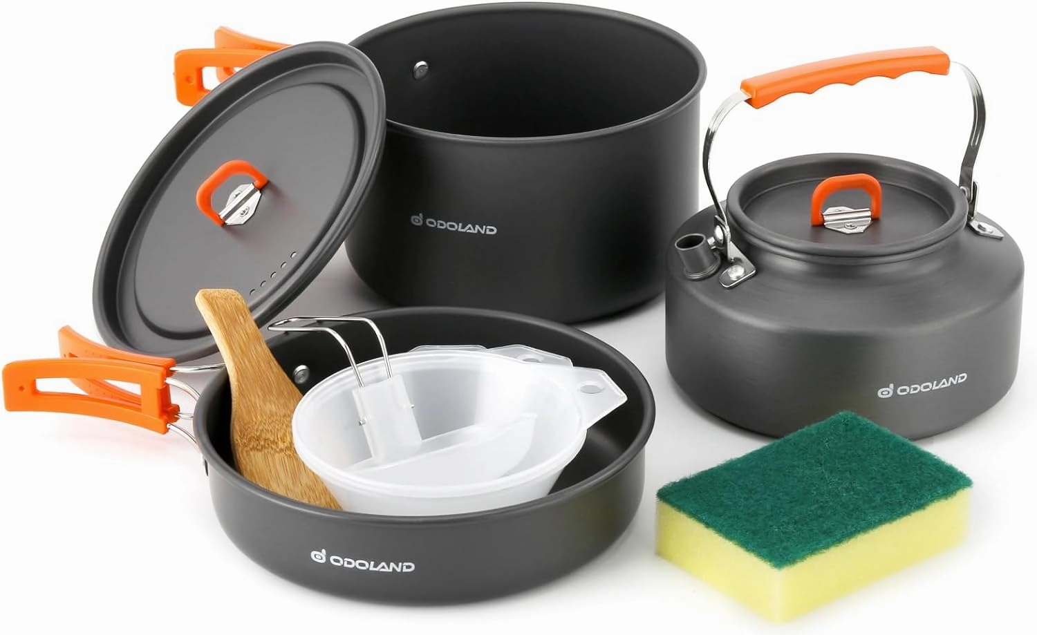 Odoland Bundle - 2 Items 10pcs Camping Cookware and 48 Cans Soft Cooler