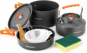 Odoland Bundle - 2 Items 10pcs Camping Cookware and 48 Cans Soft Cooler