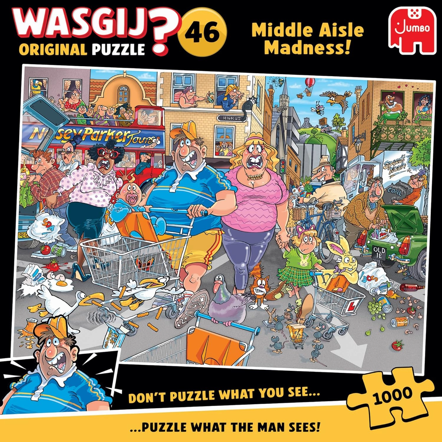 Original 46, Middle Aisle Madness - Unique 1000 Piece Jigsaw Puzzle for Adults - Colourful, Puzzling, Challenging & Brainteasing Adult Jigsaws - 100% Recycled Cardboard 1000Pc Puzzles - Jumbo