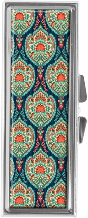 Ornate Paisley Pill Box for Purse or Pocket Pill Case Decorative Boxes Gift Box Pill Organizer for Travel Pill Box