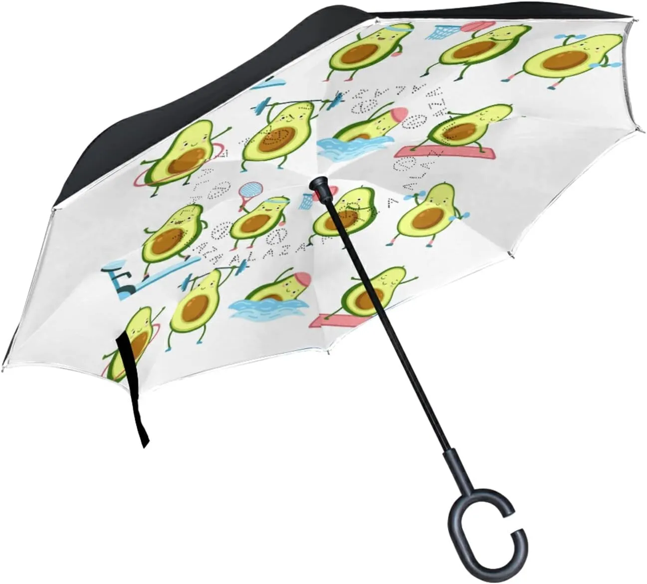 Oyihfvs Double Layer Inverted Umbrella, With C-Shaped Handle Windproof UV Proof Durable Parasol, For Men Women Outdoor Folding Rain Sun