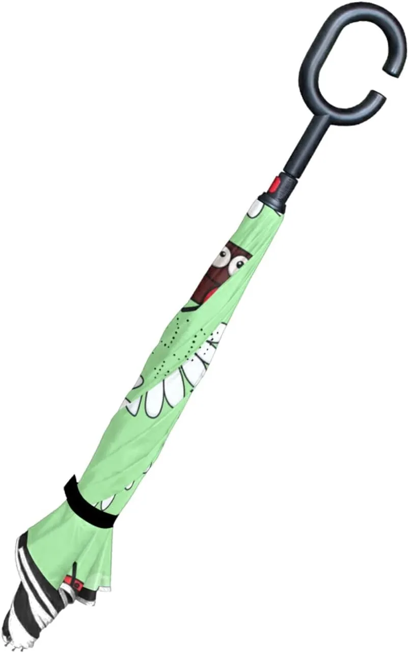 Oyihfvs Double Layer Inverted Umbrella, With C-Shaped Handle Windproof UV Proof Durable Parasol, For Men Women Outdoor Folding Rain Sun