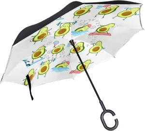 Oyihfvs Double Layer Inverted Umbrella, With C-Shaped Handle Windproof UV Proof Durable Parasol, For Men Women Outdoor Folding Rain Sun