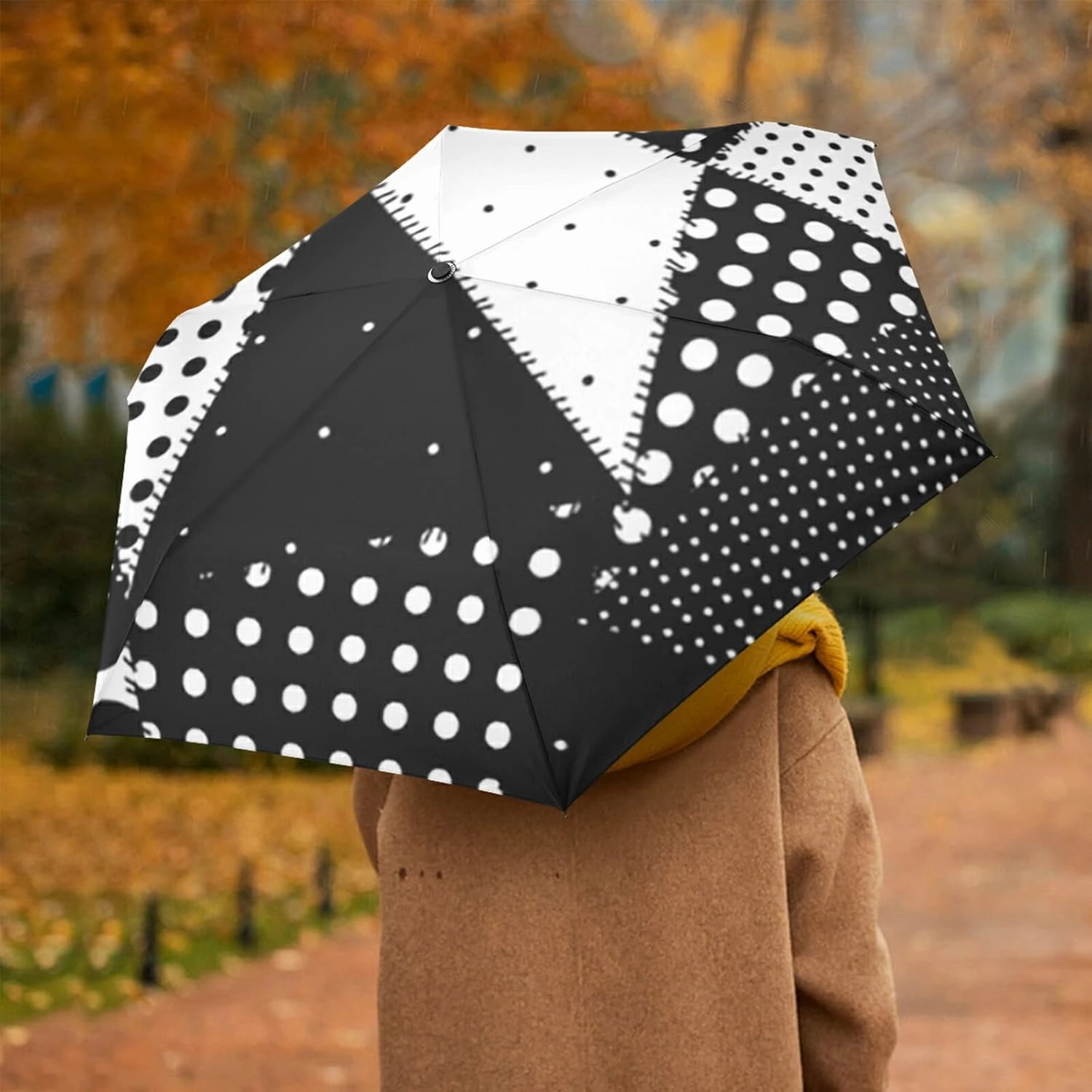 Oyihfvs Automatic Windproof Waterproof Umbrella, Folding Umbrella Reinforced Portable Compact UV Protection Sun rain Auto Open/Close