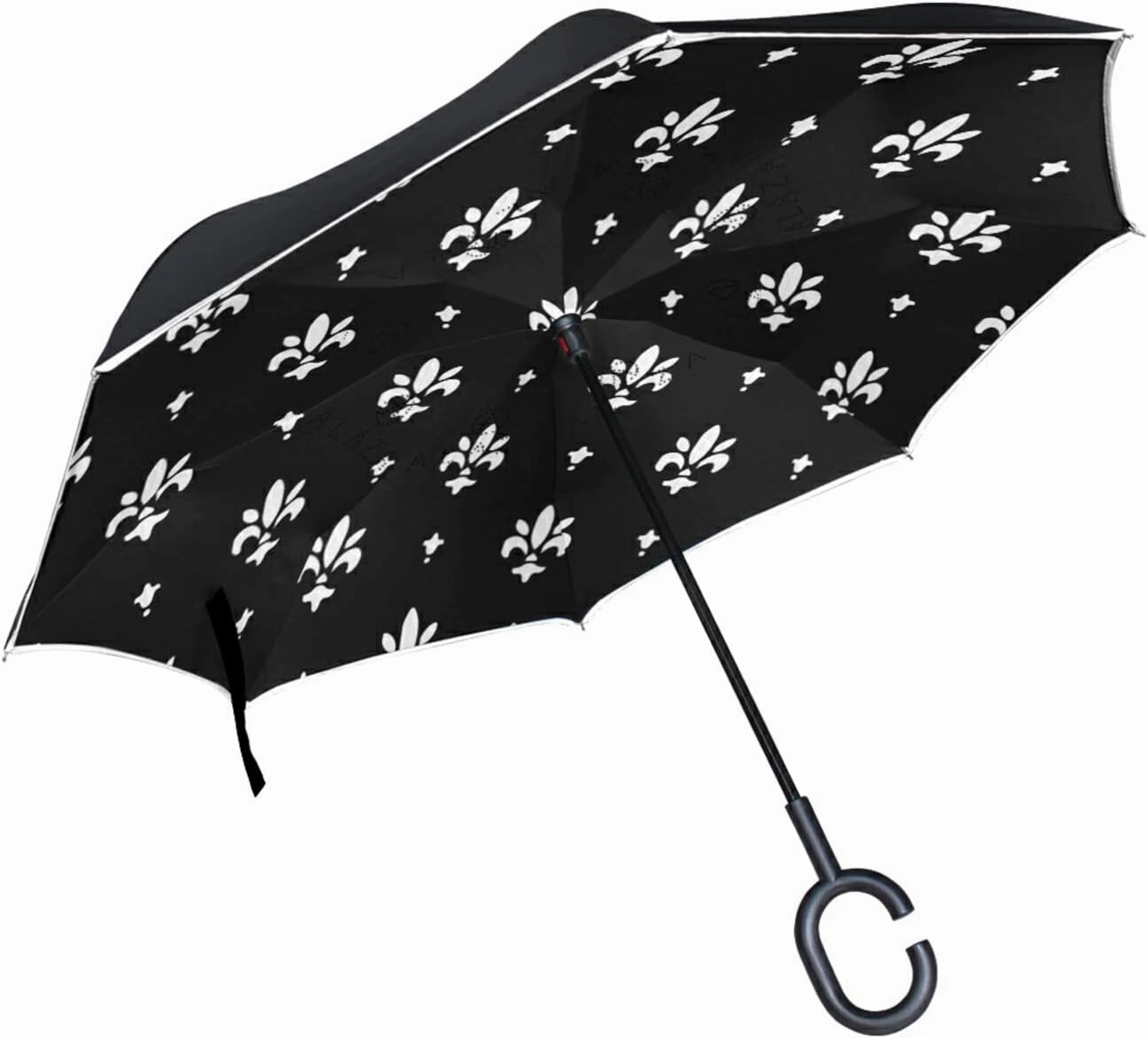 Oyihfvs Double Layer Inverted Umbrella, With C-Shaped Handle Windproof UV Proof Durable Parasol, For Men Women Outdoor Folding Rain Sun