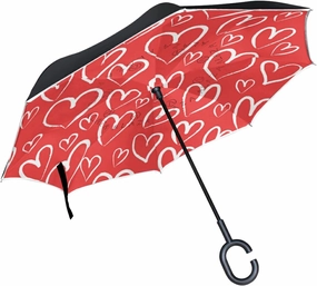 Oyihfvs Double Layer Inverted Umbrella, With C-Shaped Handle Windproof UV Proof Durable Parasol, For Men Women Outdoor Folding Rain Sun
