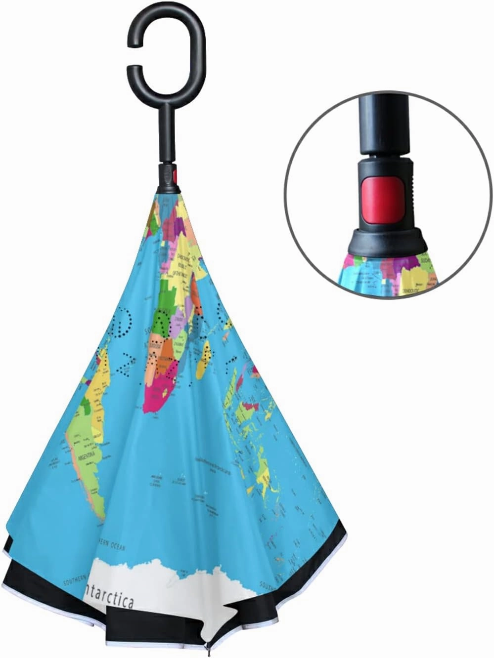 Oyihfvs Double Layer Inverted Umbrella, With C-Shaped Handle Windproof UV Proof Durable Parasol, For Men Women Outdoor Folding Rain Sun