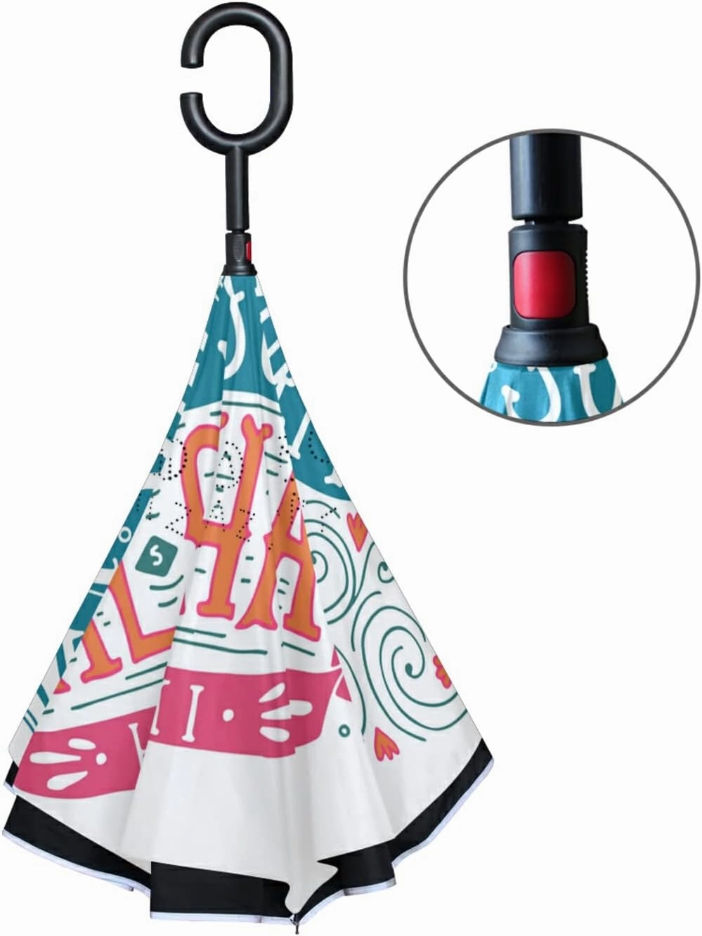 Oyihfvs Double Layer Inverted Umbrella, With C-Shaped Handle Windproof UV Proof Durable Parasol, For Men Women Outdoor Folding Rain Sun
