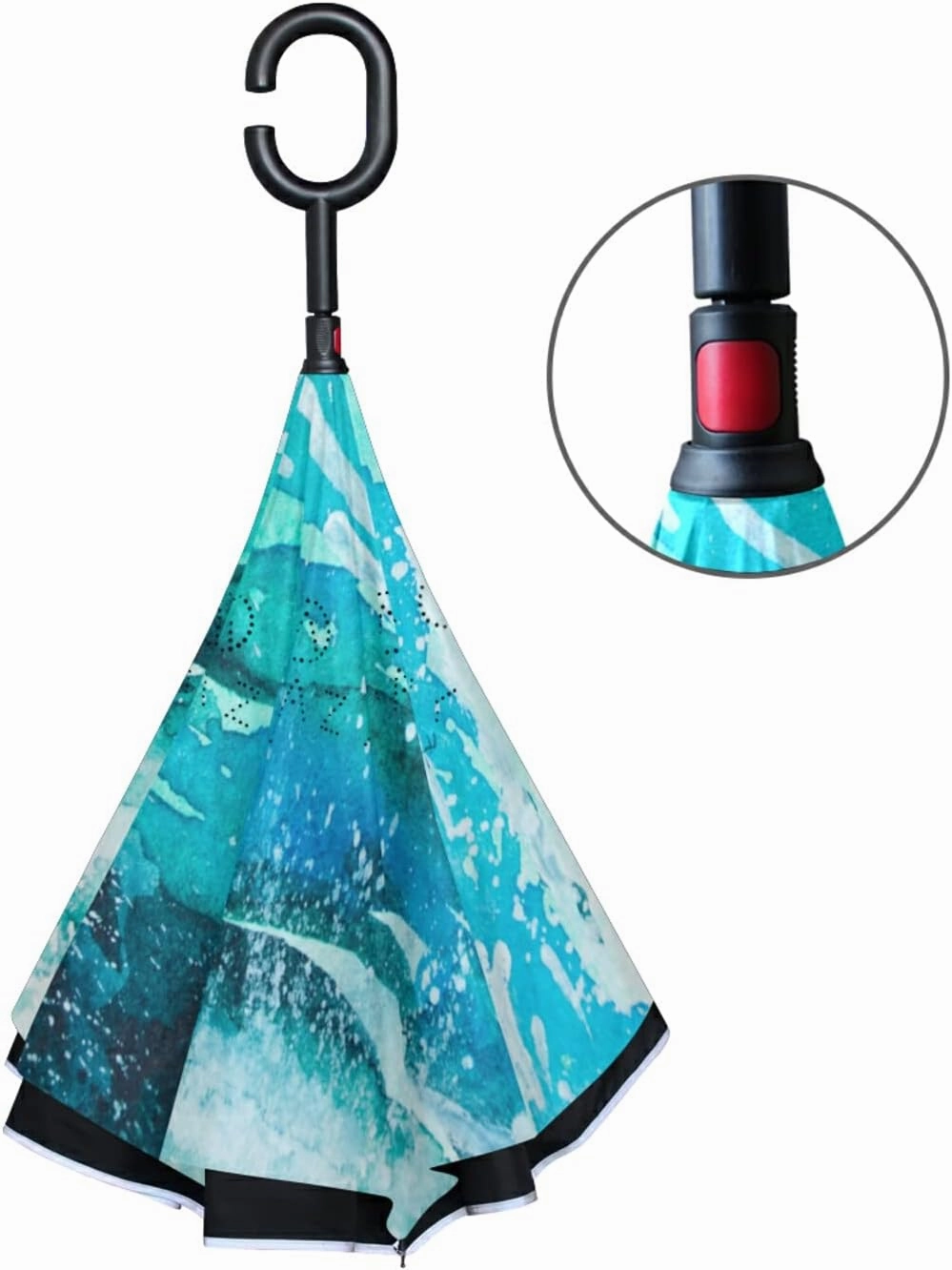 Oyihfvs Double Layer Inverted Umbrella, With C-Shaped Handle Windproof UV Proof Durable Parasol, For Men Women Outdoor Folding Rain Sun