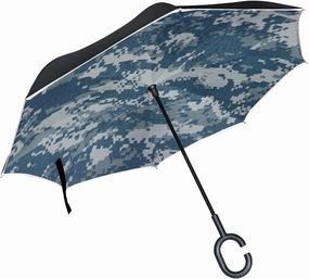 Oyihfvs Double Layer Inverted Umbrella, With C-Shaped Handle Windproof UV Proof Durable Parasol, For Men Women Outdoor Folding Rain Sun