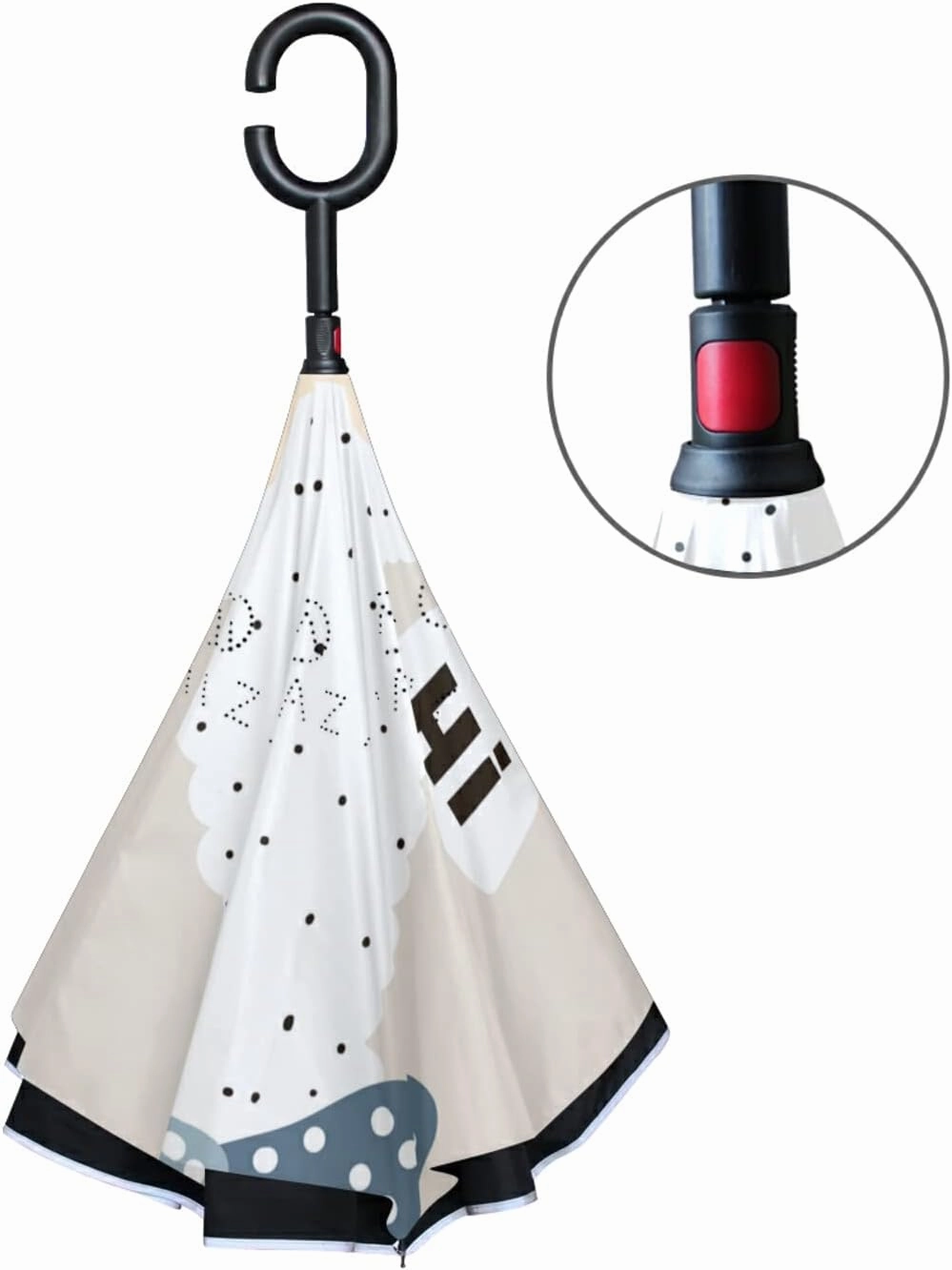 Oyihfvs Double Layer Inverted Umbrella, With C-Shaped Handle Windproof UV Proof Durable Parasol, For Men Women Outdoor Folding Rain Sun